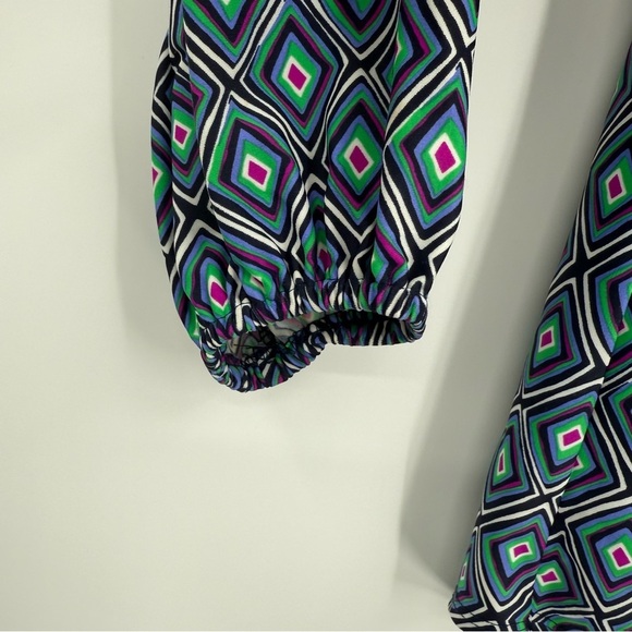 Jude Connally Blouse Top Womens Size XS Tunic Geometric Stretch 3/4 sleeves - Picture 6 of 10